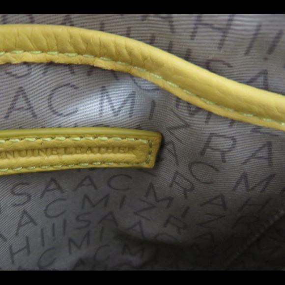 Isaac Mizrahi Yellow Leather Crossbody Purse - Picture 7 of 8